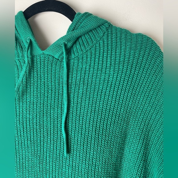 Aligne Green Organic Cotton Hooded Oversized Sweater Tunic Women’s Size Large - Picture 2 of 7